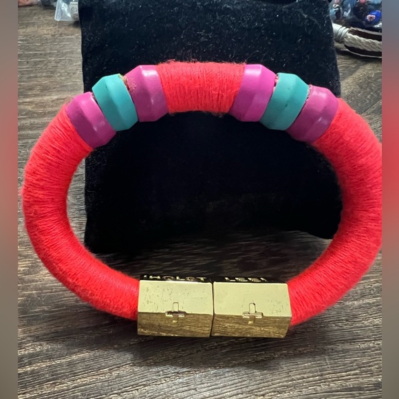 Holst + Lee Hot Pink & Gold Colorblock Bracelet 6.5” D8 - Picture 2 of 3